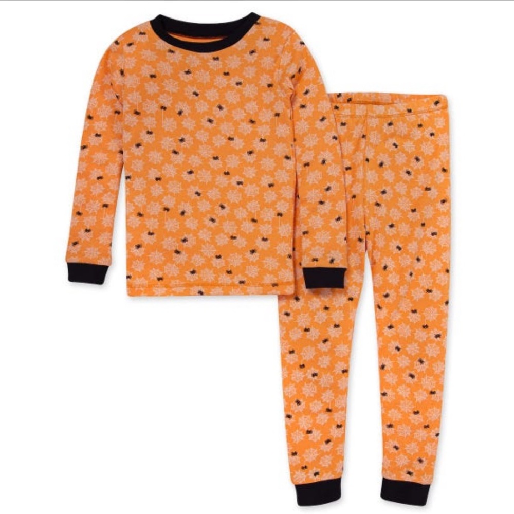 🎃Halloween Burt's Bees Organic Two-Piece Pajamas Web Surfer size 12m